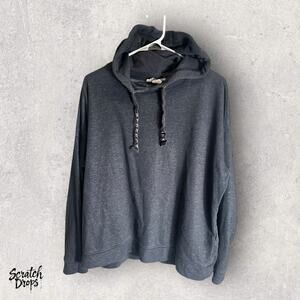 LOGG Women's Large Gray Hoodie Pullover Sweatshirt Long Sleeve Casual Comfy Top